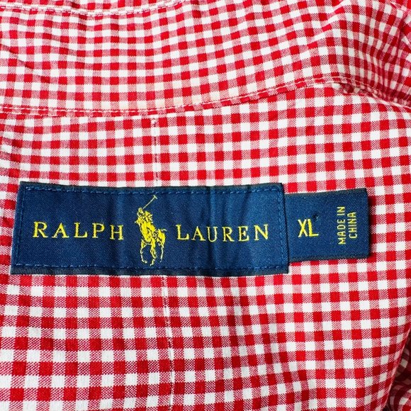Ralph Lauren Red & White Check Cotton Button Front Shirt - XL - Picture 6 of 6